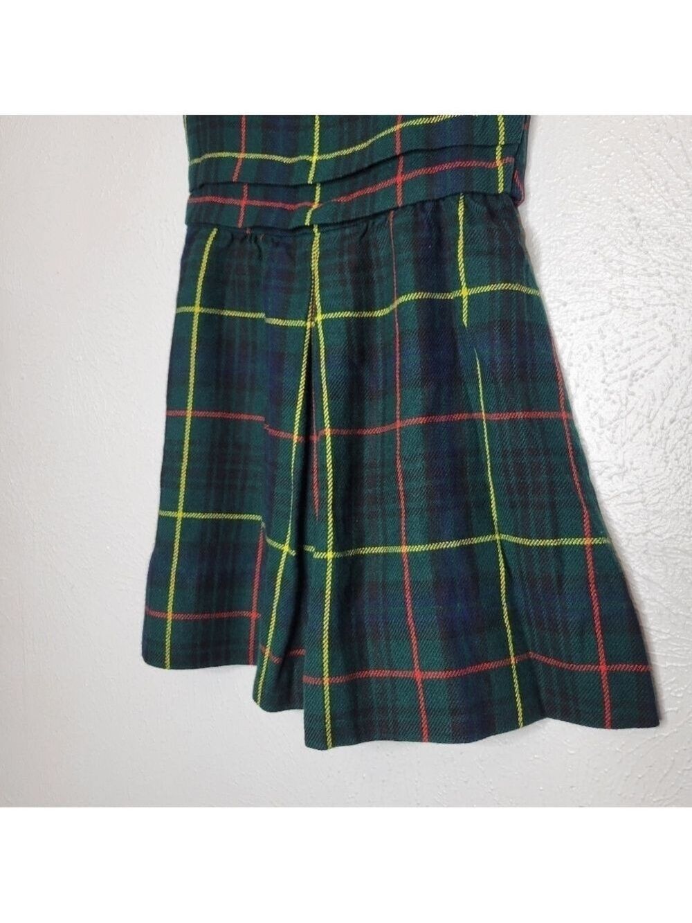Vintage Florence Eiseman Green Plaid Sleeveless Dress Little Girl's Size 6 - Picture 3 of 11